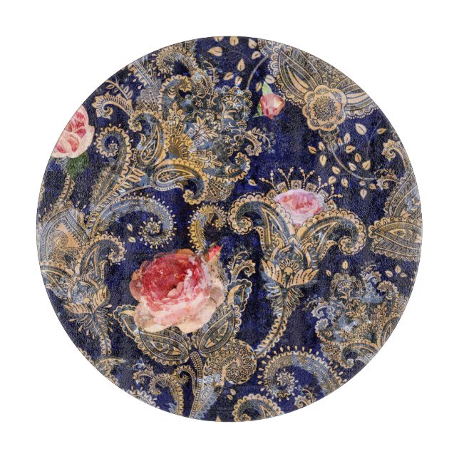 Colourful Decorative Flowers Batik Cutting Board (Front)