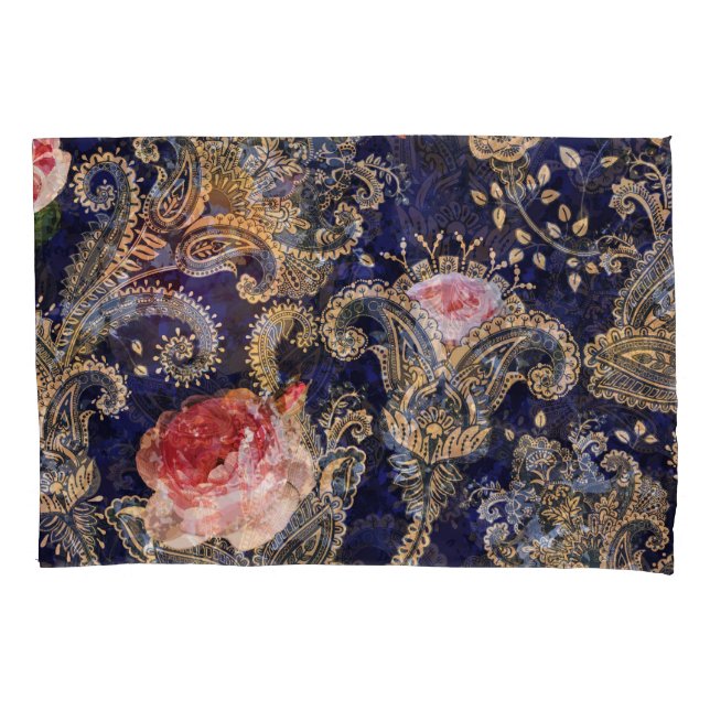 Colourful Decorative Flowers Batik Pillowcase (Front)