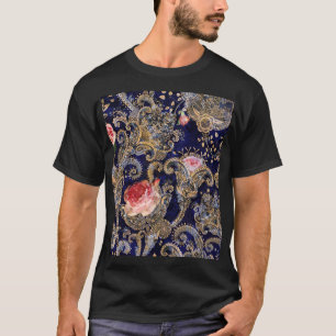 Colourful Decorative Flowers Batik T-Shirt