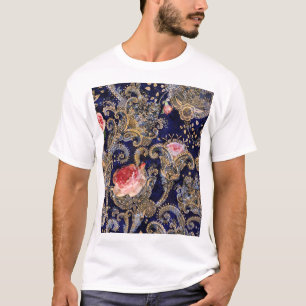 Colourful Decorative Flowers Batik T-Shirt