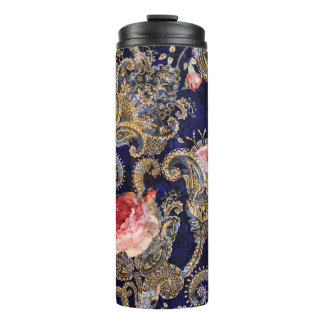 Colourful Decorative Flowers Batik Thermal Tumbler