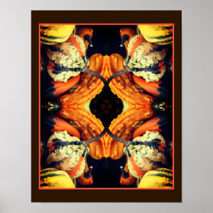 Colourful Decorative Gourds Abstract  Poster