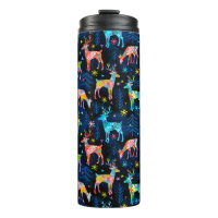 Colourful Deer Chrismas Tree Forest Star Snowflake