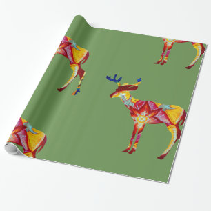 Colourful Deer  Glossy Wrapping Paper