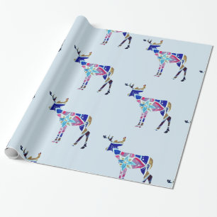 Colourful Deer Glossy Wrapping Paper, Paper