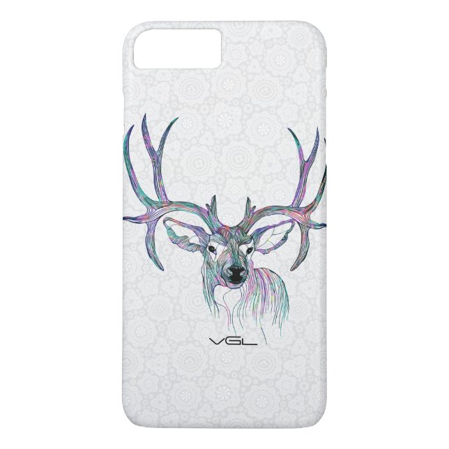 Colourful Deer Illustration With Big Horns Case-Mate iPhone Case (Back)