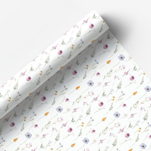 Colourful delicate wildflower gift wrapping paper