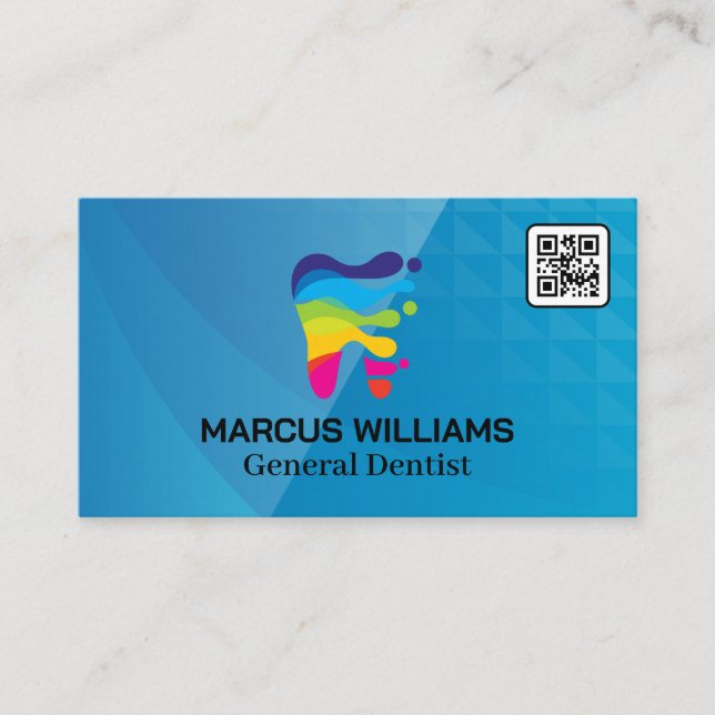 Colourful Dental Logo | QR Code Business Card (Front)