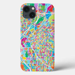 Colourful Denver Map iPhone 13 Case