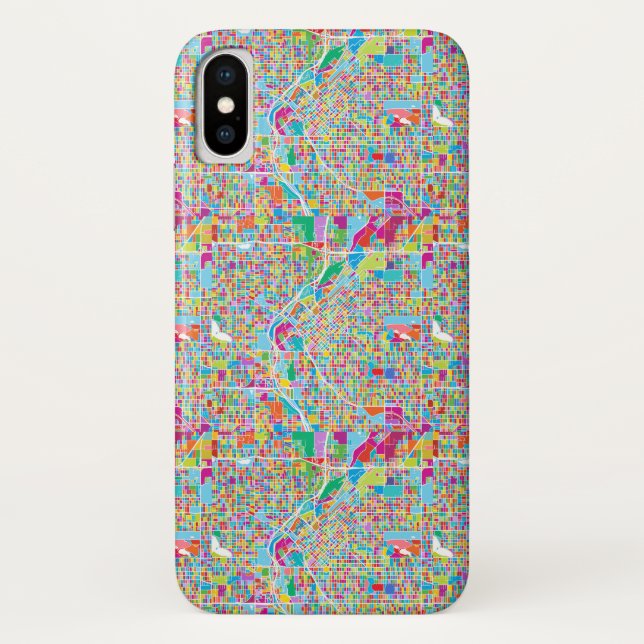 Colourful Denver Map Case-Mate iPhone Case (Back)