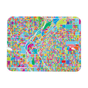 Colourful Denver Map Magnet