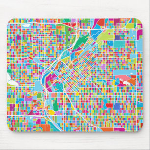 Colourful Denver Map Mouse Pad