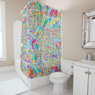 Colourful Denver Map Shower Curtain