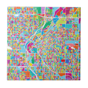 Colourful Denver Map Tile