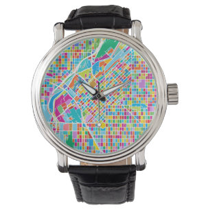 Colourful Denver Map Watch
