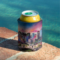 Colourful Denver Skyline Abstract Art