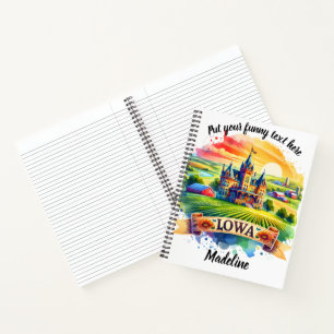Colourful depiction of an iconic Iowa farmstead Notebook