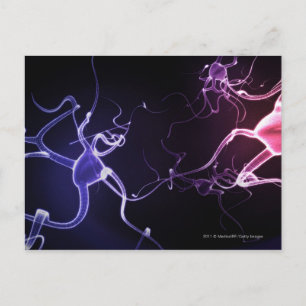 Colourful depiction of neurons postcard