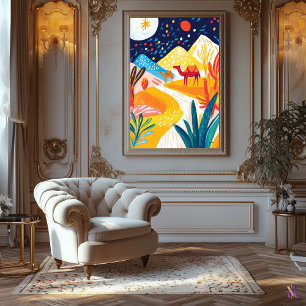 Colourful Desert Landscape in Fauvist Style Canvas Print