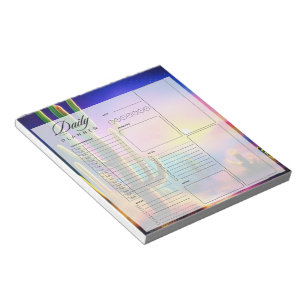 Colourful desert sunset daily planner sheets notepad