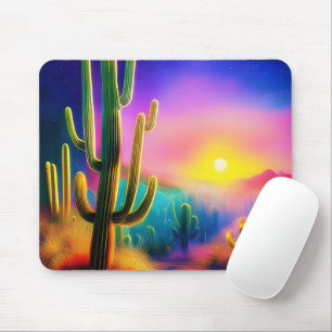 Colourful desert sunset  mouse pad