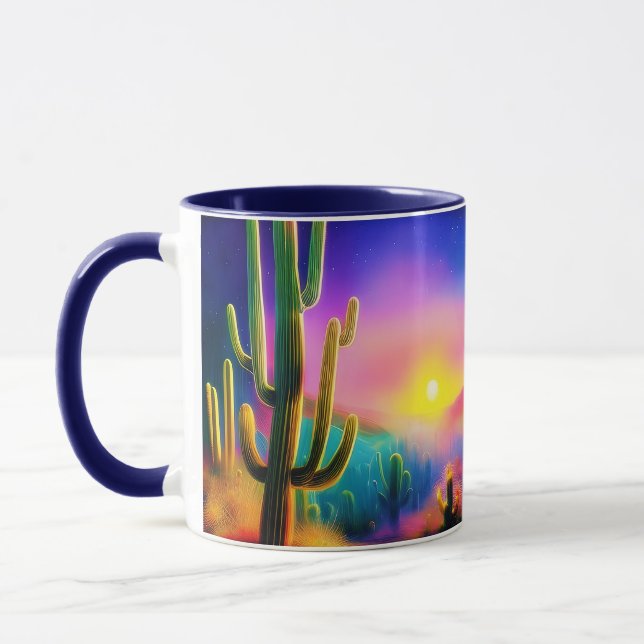 Colourful desert sunset  mug (Left)