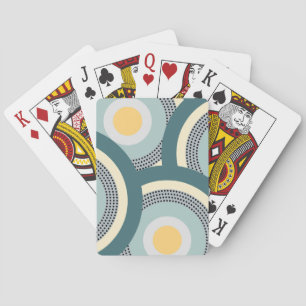 Colourful design circles and polka dots decoration playing cards