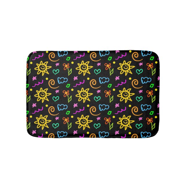 Colourful design of background for kids bath mat (Front)