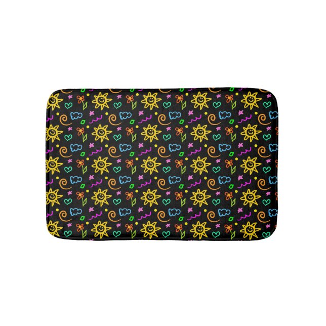 Colourful design of background for kids bath mat (Front)