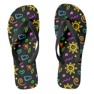 Colourful design of background for kids jandals