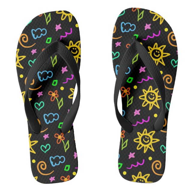 Colourful design of background for kids jandals (Footbed)