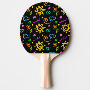 Colourful design of background for kids ping pong paddle