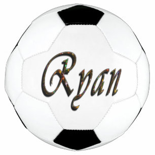 Colourful Designed Ryan Name, Soccer Ball