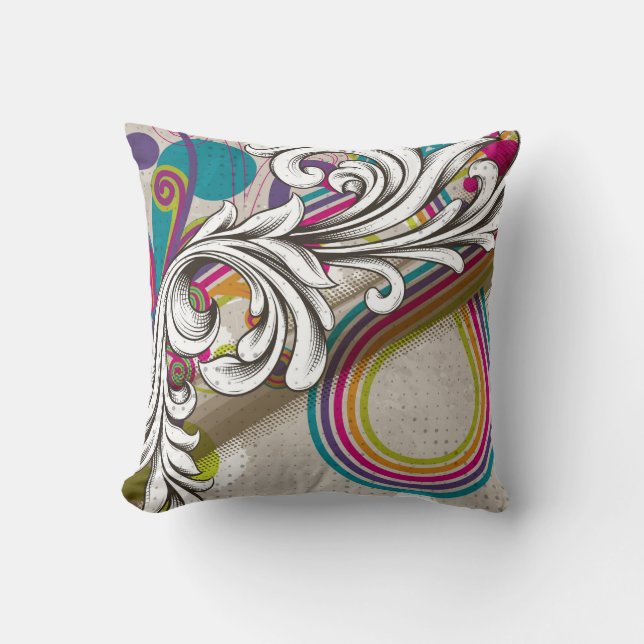 Colourful DesignReversible  Decorative Pillow (Front)
