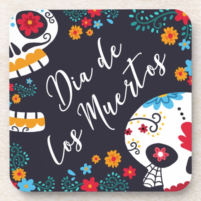 Colourful Dia de los Muertos | Coaster (Front)