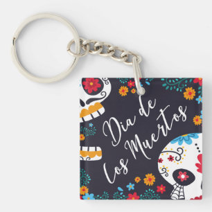 Colourful Dia de los Muertos   Keychain