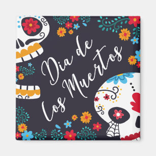 Colourful Dia de los Muertos   Magnet
