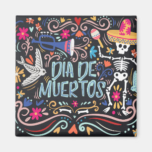 Colourful Dia de los Muertos   Magnet
