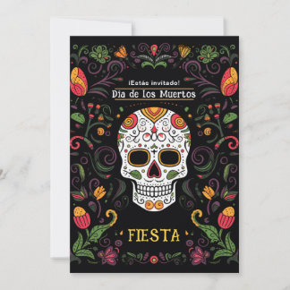 💀🎉 Colourful Día de Muertos Party Invitation