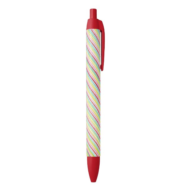 Colourful diagonal pin stripes custom pens (Bottom (Vertical))