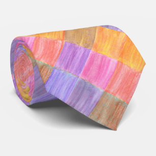 Colourful Diagonal Rectangle Blends Ties Necktie