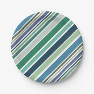 Colourful diagonal stripes design paper plate