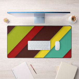 Colourful Diagonal Stripes Desk Mat – Modern Pad