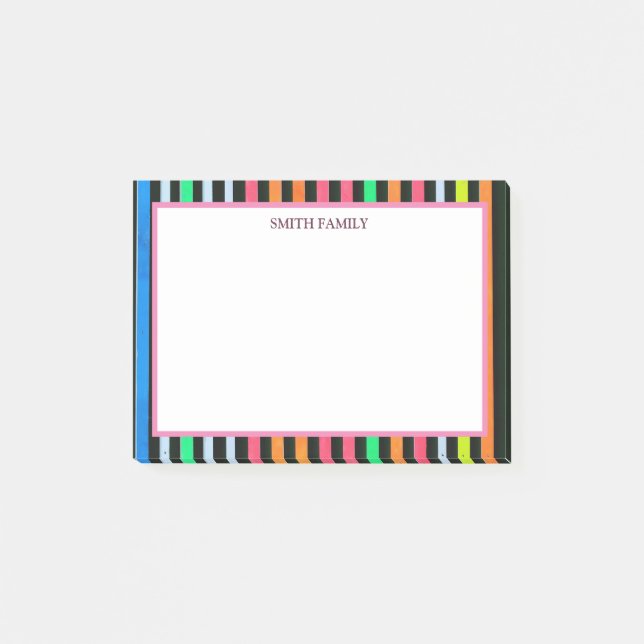 Colourful Diagonal Stripes Retro Post-it Notes (Front)