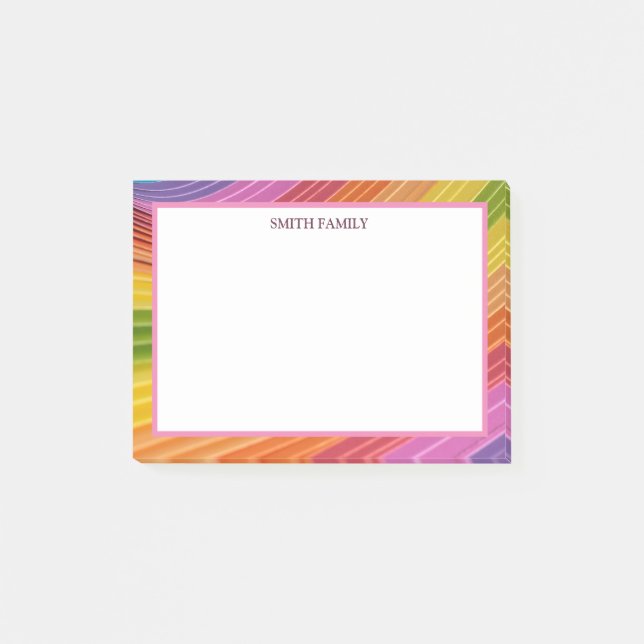 Colourful Diagonal Stripes Retro Post-it Notes (Front)