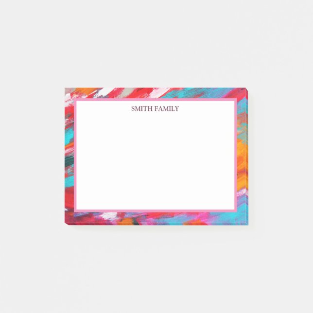 Colourful Diagonal Stripes Retro Post-it Notes (Front)