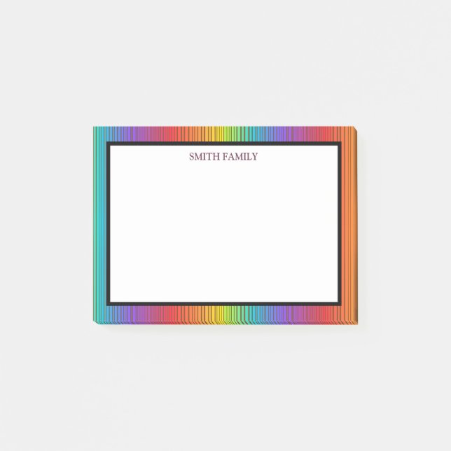 Colourful Diagonal Stripes Retro Post-it Notes (Front)