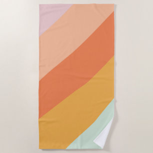 Colourful Diagonal Stripes Retro Sweet Candy Paste Beach Towel
