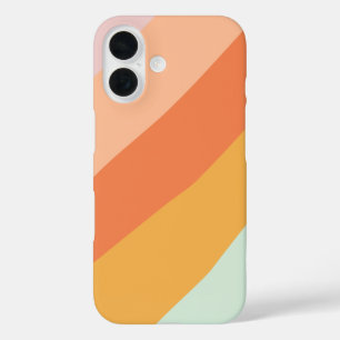 Colourful Diagonal Stripes Retro Sweet Candy Paste iPhone 16 Case