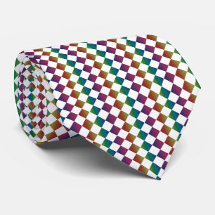 Colourful Diamond Chequered Pattern Tie